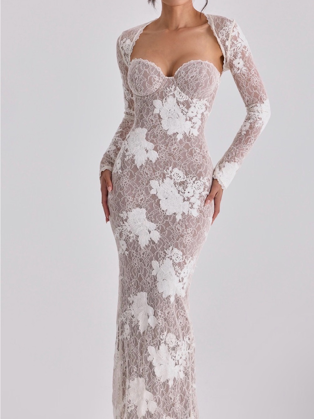 House of CB LUCIENNE
Ivory Embroidered Lace Maxi Dress - Limited Edition - Picture 2 of 4